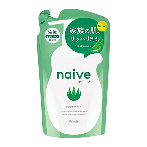 KRACIE NAIVE 100% BODY WASH REFILL ALOE 380ML