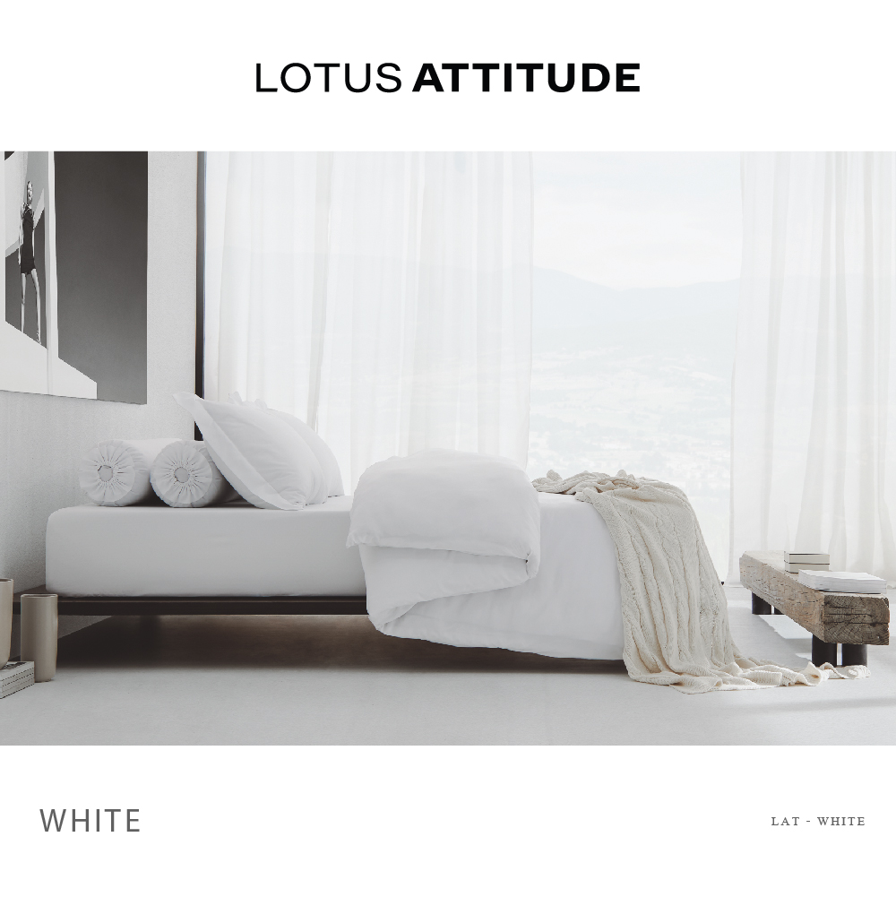 Attitude Bed Sheet Set 3 pcs- Basic White(106 * 198) Brand:Lotus