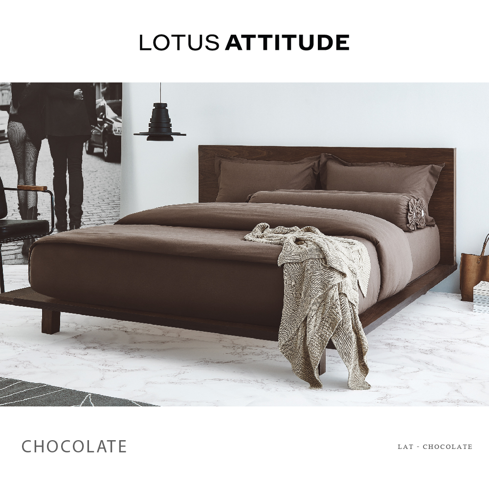 Attitude Bed Sheet Set 3 pcs- Chocolate(106 * 198)cm Brand:Lotus