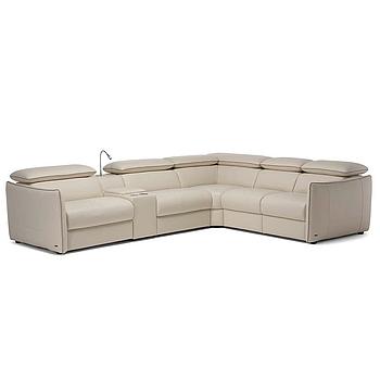 Leather-Light gray(Metal)Brand:Natuzzi(corner)
